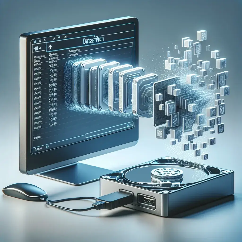 "Guía visual sobre cómo cambiar el sistema de archivos de un disco duro externo, mostrando pasos claros y herramientas necesarias."